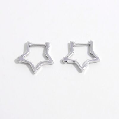 Sterling Silver Inlaid Zircon Star Earrings - Mintcute