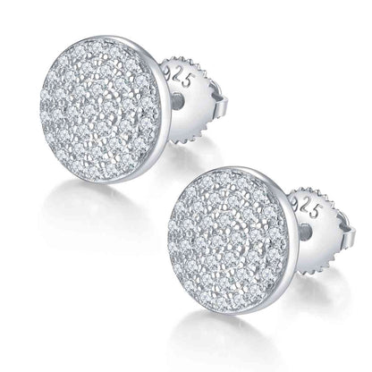 Moissanite Sterling Silver Round Stud Earrings - Mintcute