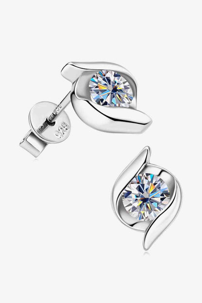 Moissanite Eye of Love Sterling Silver Stud Earrings - Mintcute