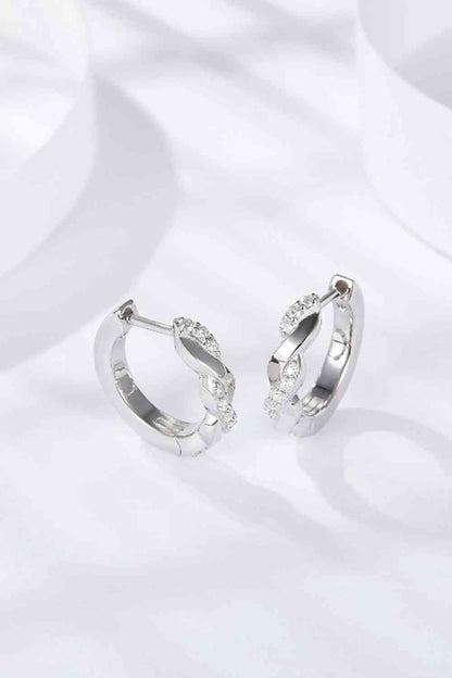 Moissanite Twisted Platinum Plated Earrings - Mintcute