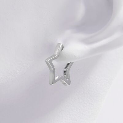 Sterling Silver Inlaid Zircon Star Earrings - Mintcute