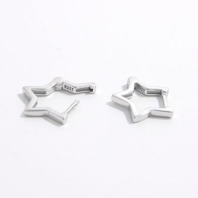 Sterling Silver Inlaid Zircon Star Earrings - Mintcute