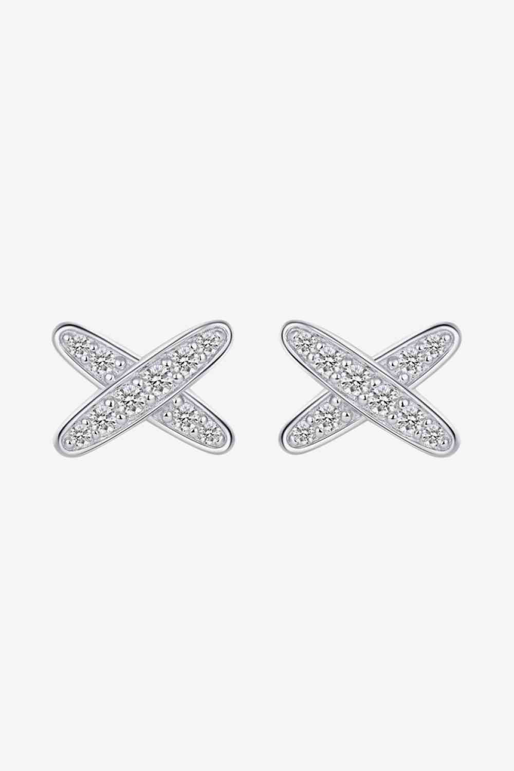 X Shape Moissanite Earrings - Mintcute