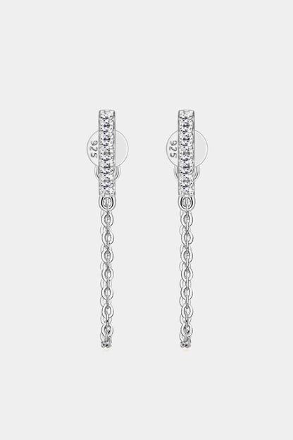 Moissanite Sterling Silver Connected Earrings - Mintcute