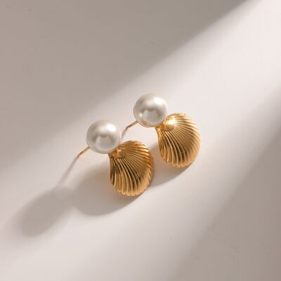 Gold Plated  Shell Shape Earrings - Mintcute