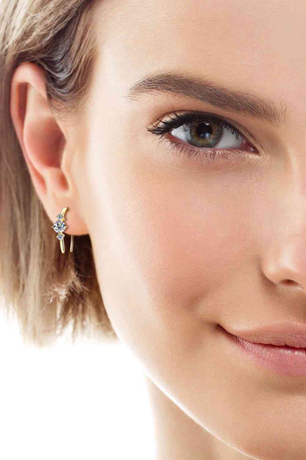 Moissanite Sterling Silver Hoop Earrings - Mintcute