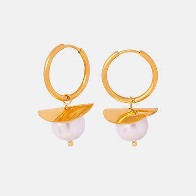 Gold Plated Bead Dangle Earrings - Mintcute
