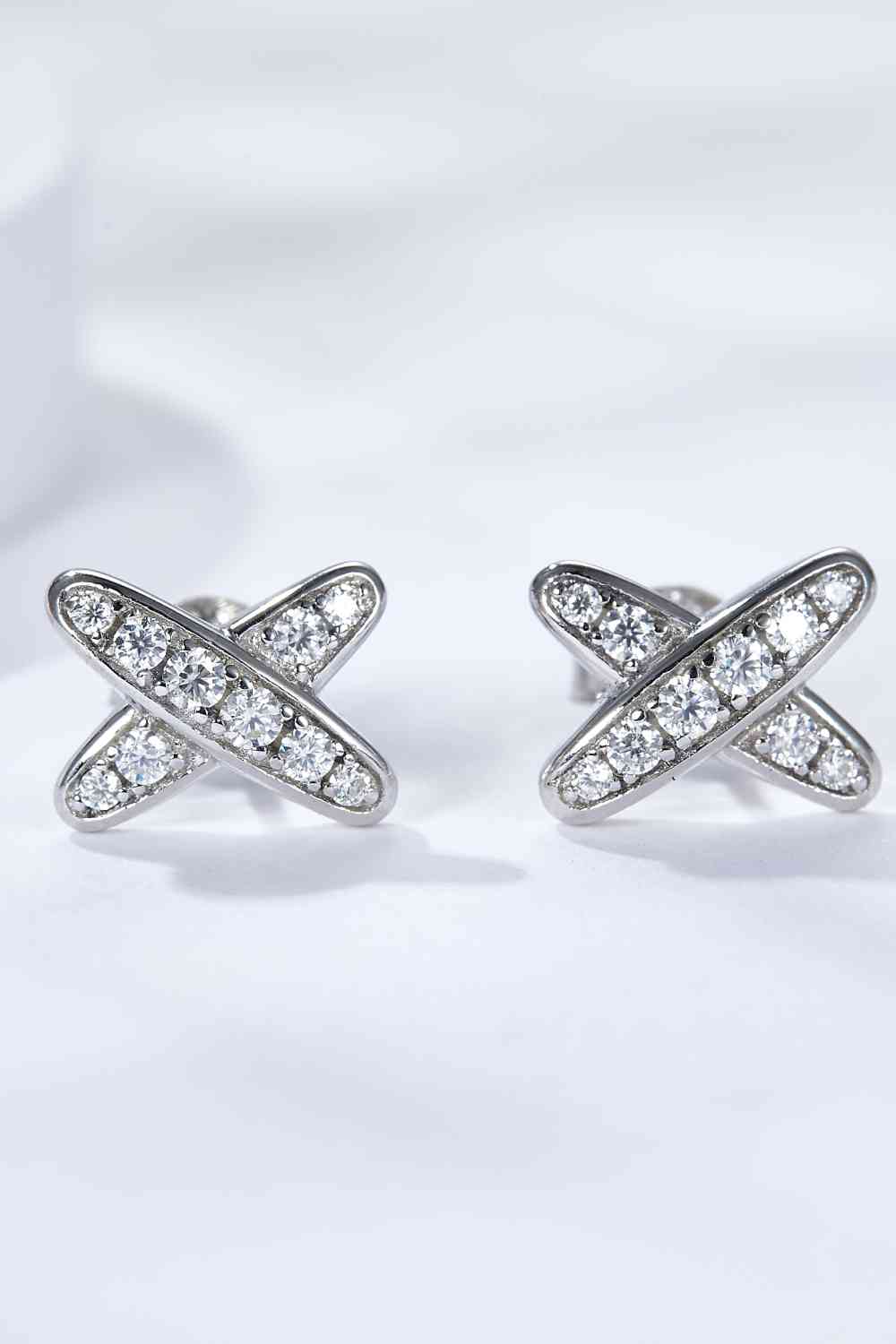 X Shape Moissanite Earrings - Mintcute