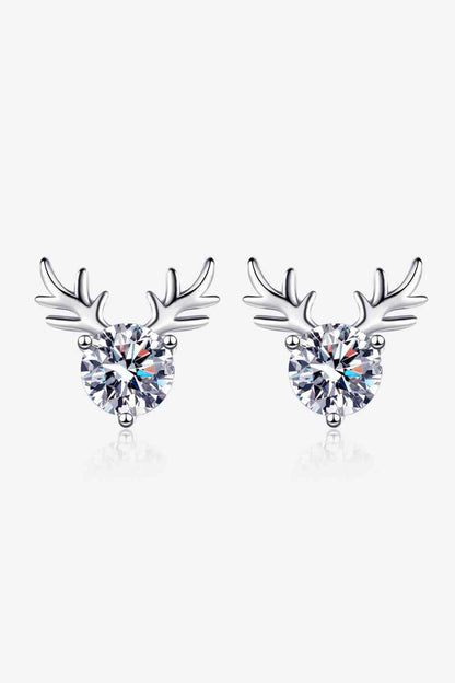 Reindeer Shaped Moissanite Earrings - Mintcute