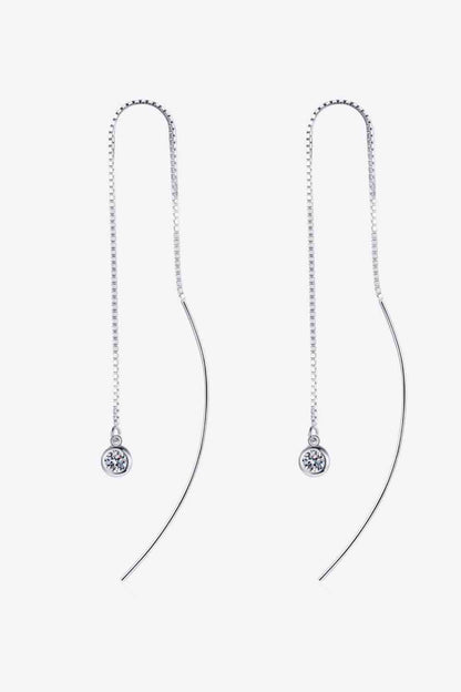 Moissanite Sterling Silver Threader Earrings - Mintcute
