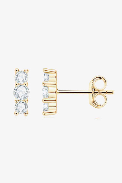 Heartbeat Rhythm Moissanite Stud Earrings - Mintcute
