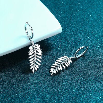 Moissanite Leaf Sterling Silver Earrings - Mintcute