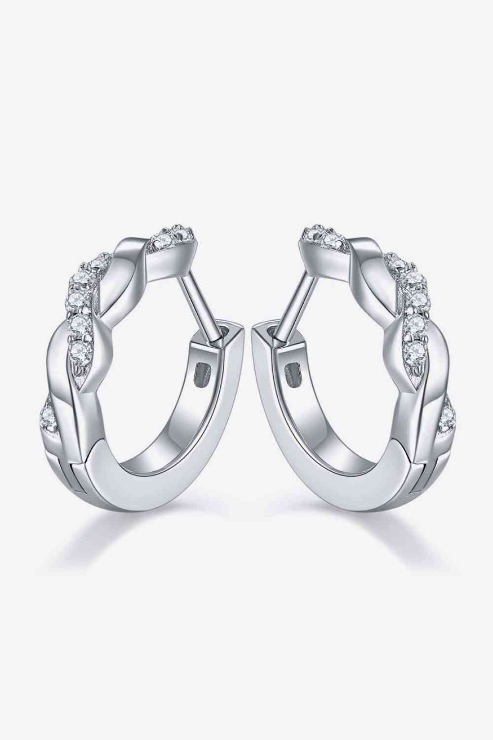 Moissanite Twisted Platinum Plated Earrings - Mintcute