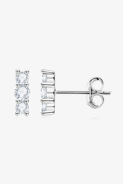 Heartbeat Rhythm Moissanite Stud Earrings - Mintcute