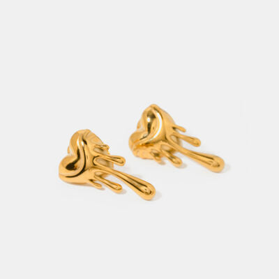 Melting Heart  Gold Plated Earrings - Mintcute