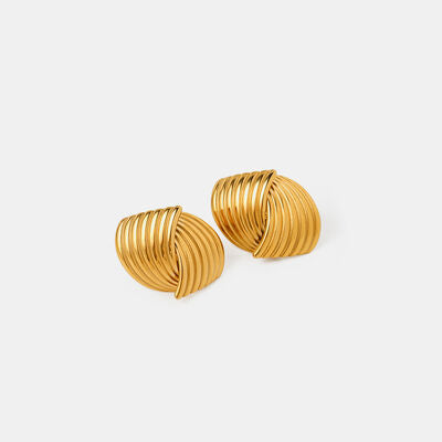 Texture Stainless Steel Stud Earrings - Mintcute