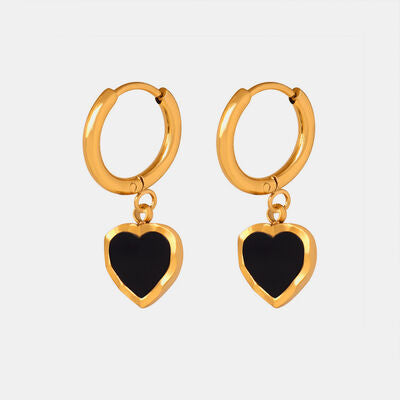 Gold Plated Heart Drop Earrings - Mintcute