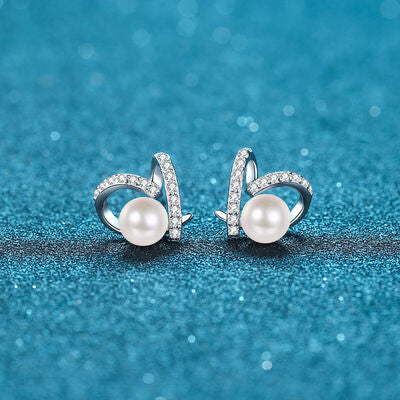 Pearl Moissanite  Sterling Silver Earrings - Mintcute