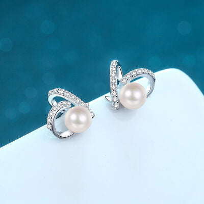 Pearl Moissanite  Sterling Silver Earrings - Mintcute