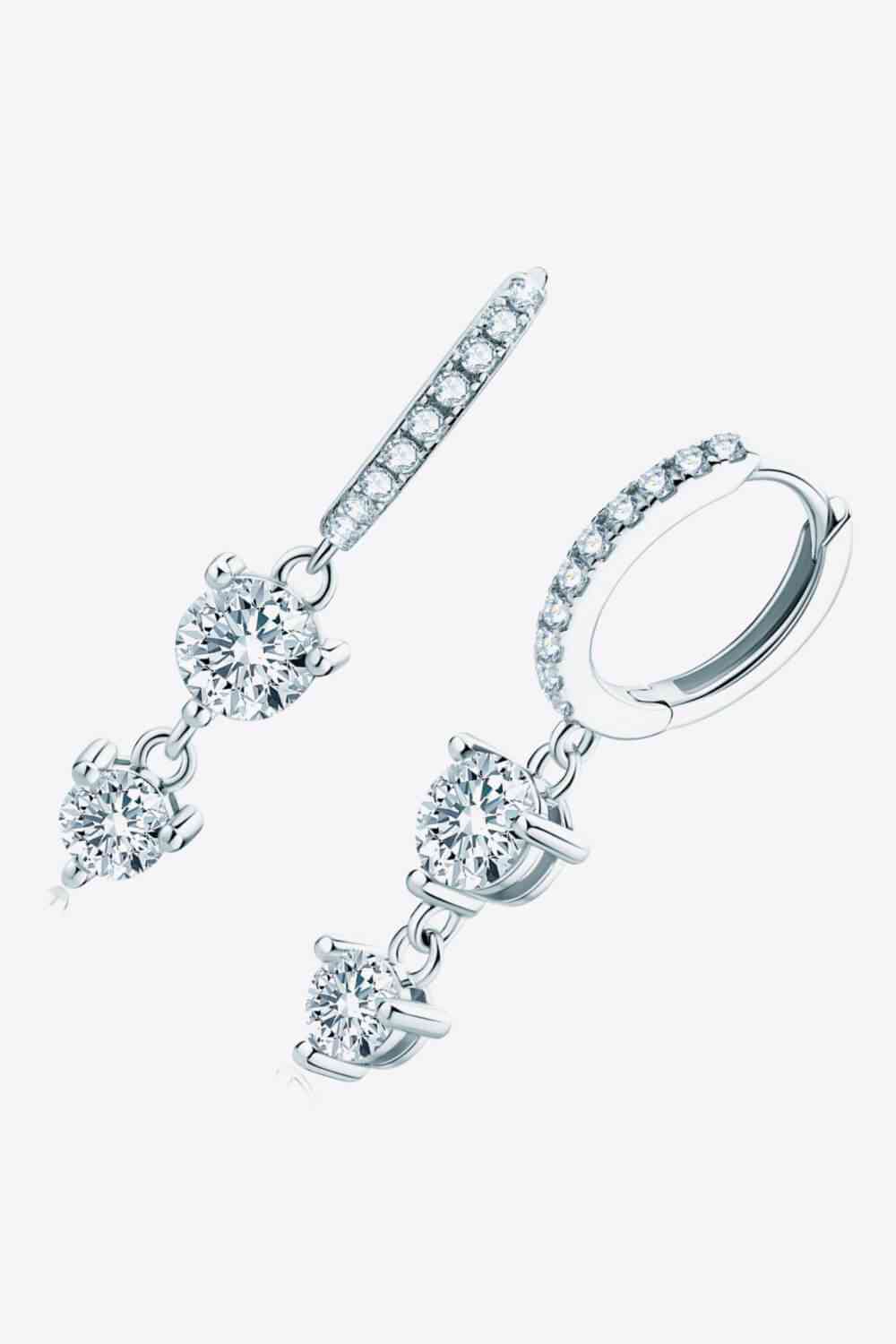 Double Moissanite Drop Earrings - Mintcute