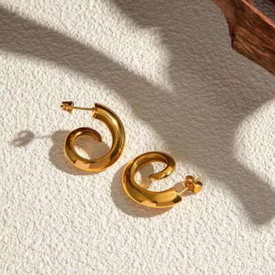 Gold Plated Number Six Metal Earrings - Mintcute