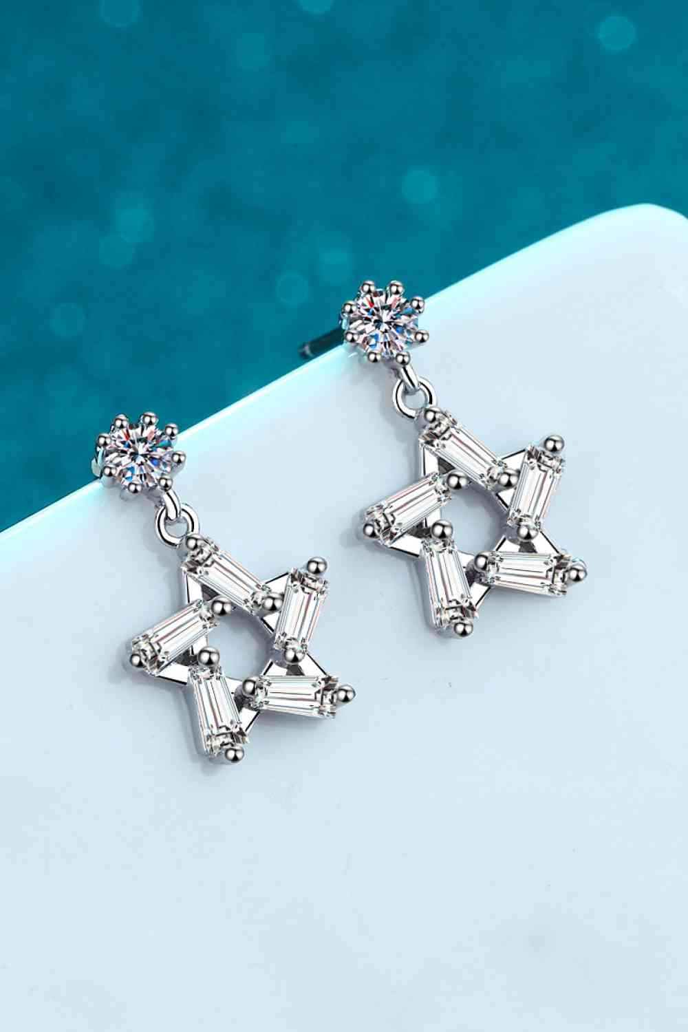 Inlaid Moissanite Star Earrings - Mintcute