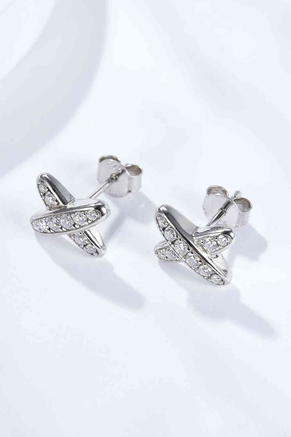 X Shape Moissanite Earrings - Mintcute