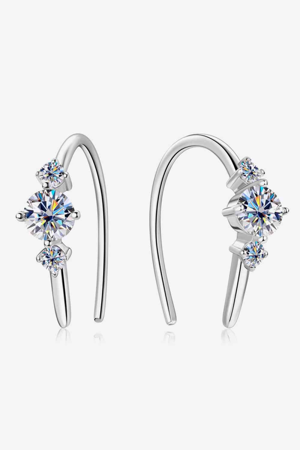 Moissanite Sterling Silver Hoop Earrings - Mintcute