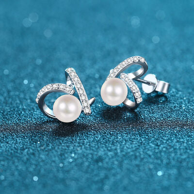 Pearl Moissanite  Sterling Silver Earrings - Mintcute