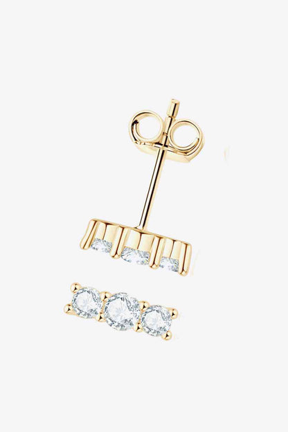 Heartbeat Rhythm Moissanite Stud Earrings - Mintcute