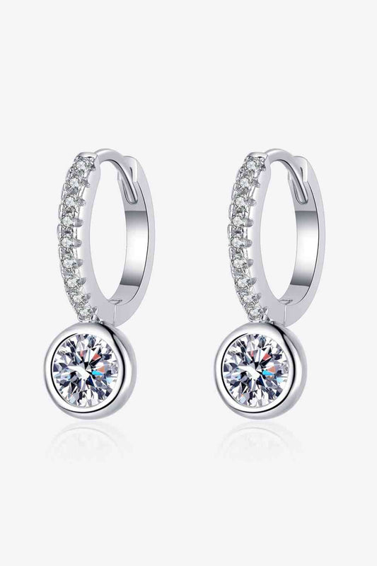 Moissanite Rhodium Plated Drop Earrings - Mintcute