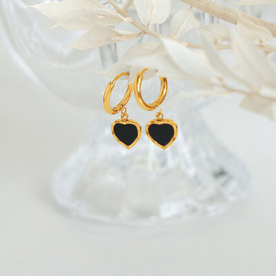 Gold Plated Heart Drop Earrings - Mintcute