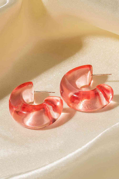 Resin C-Hoop Earrings